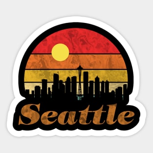 Vintage sunset Seattle Sticker